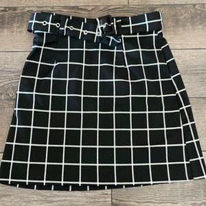 HM plaid skirt with belt